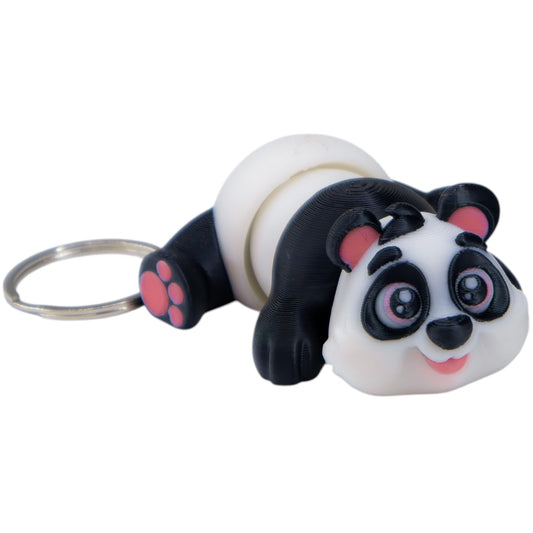 Cute Panda Figurine – Lazy Panda Desk Decor or Backpack Charm with Attachment Slot – Collectible Animal Gift for Teens & Adults – 3D Printed in Canada