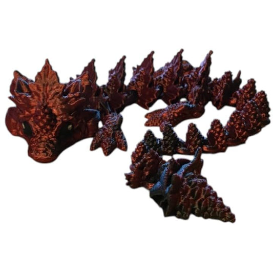 Baby Autumn Dragon Articulated Fantasy Figurine – Posable Miniature Creature for Display, Fidgeting & Collectors – 3D Printed in Canada