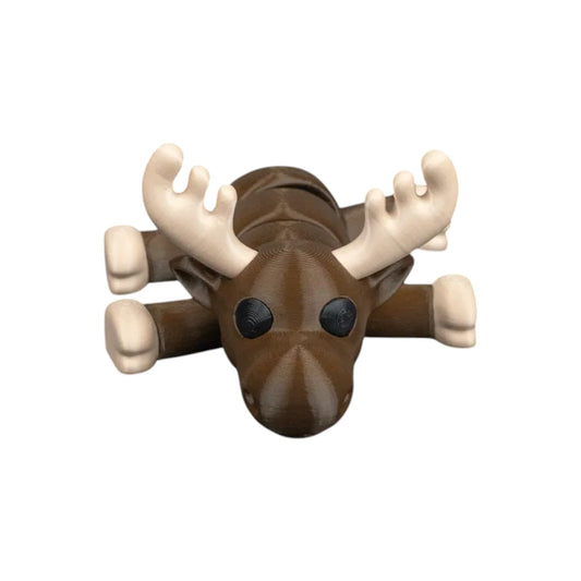 5-Pack Moose Settle Rest & Nest Figurines – Cute 2" Collectible Desk Décor & Fidget Companions for Stress Relief – 3D Printed in Canada