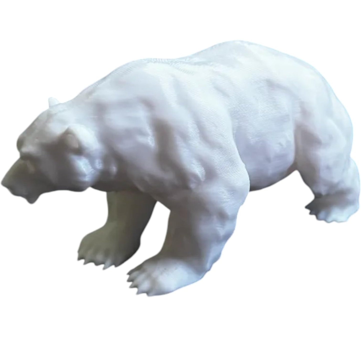 Polar Bear Figurine – Arctic Wildlife Animal Sculpture for Shelf, Desk or Diorama Display – 3D Printed in Canada