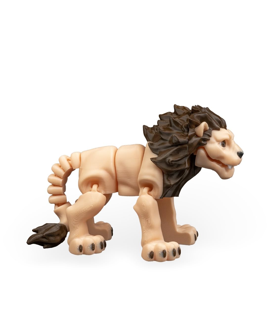 Articulated Savannah Lion Figurine – Desk Fidget for Teens & Adults – Stress Relief & Collectible – 3D Printed in Canada
