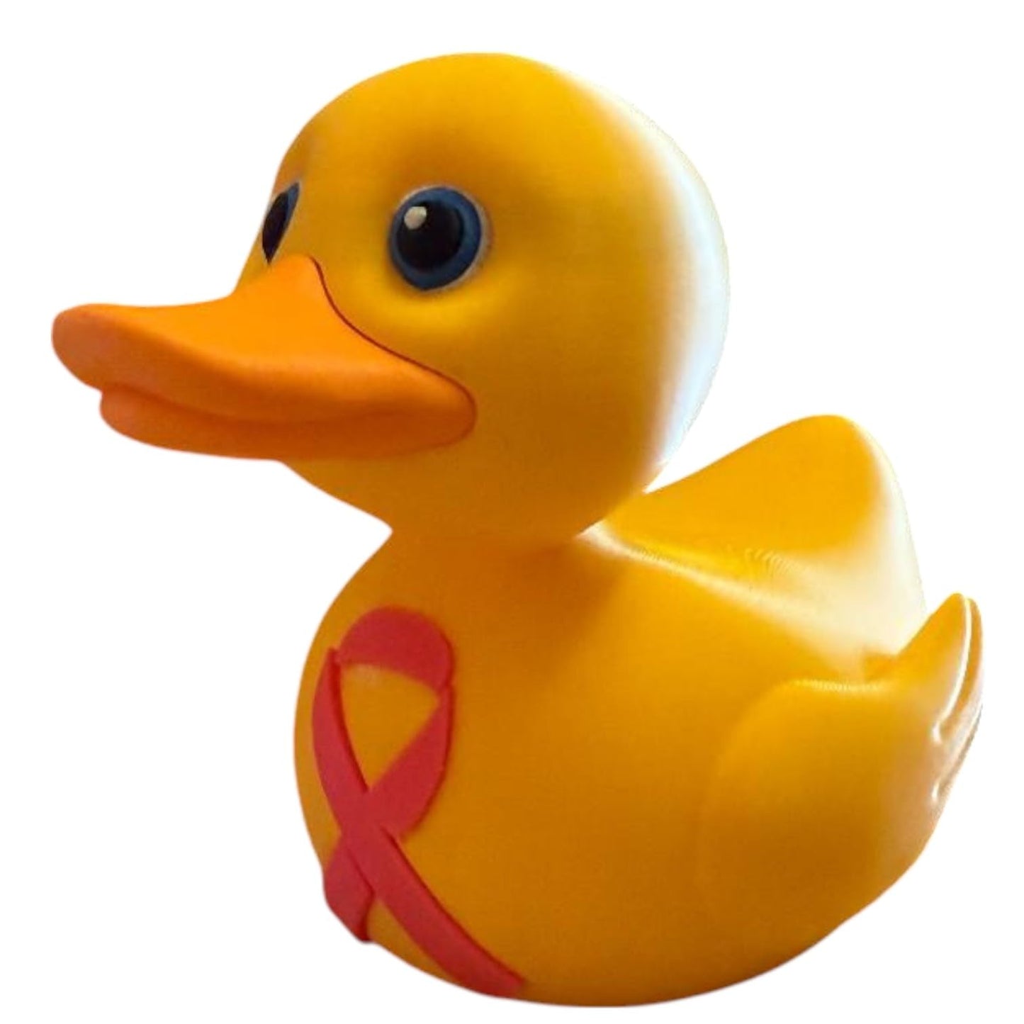 Cancer Awareness Rubber Duck Figurine – Bold Pink Ribbon Display Duck for Desk, Shelf or Gifts – Collectible Yellow Duck Decor for Support & Hope – 3D Printed in Canada