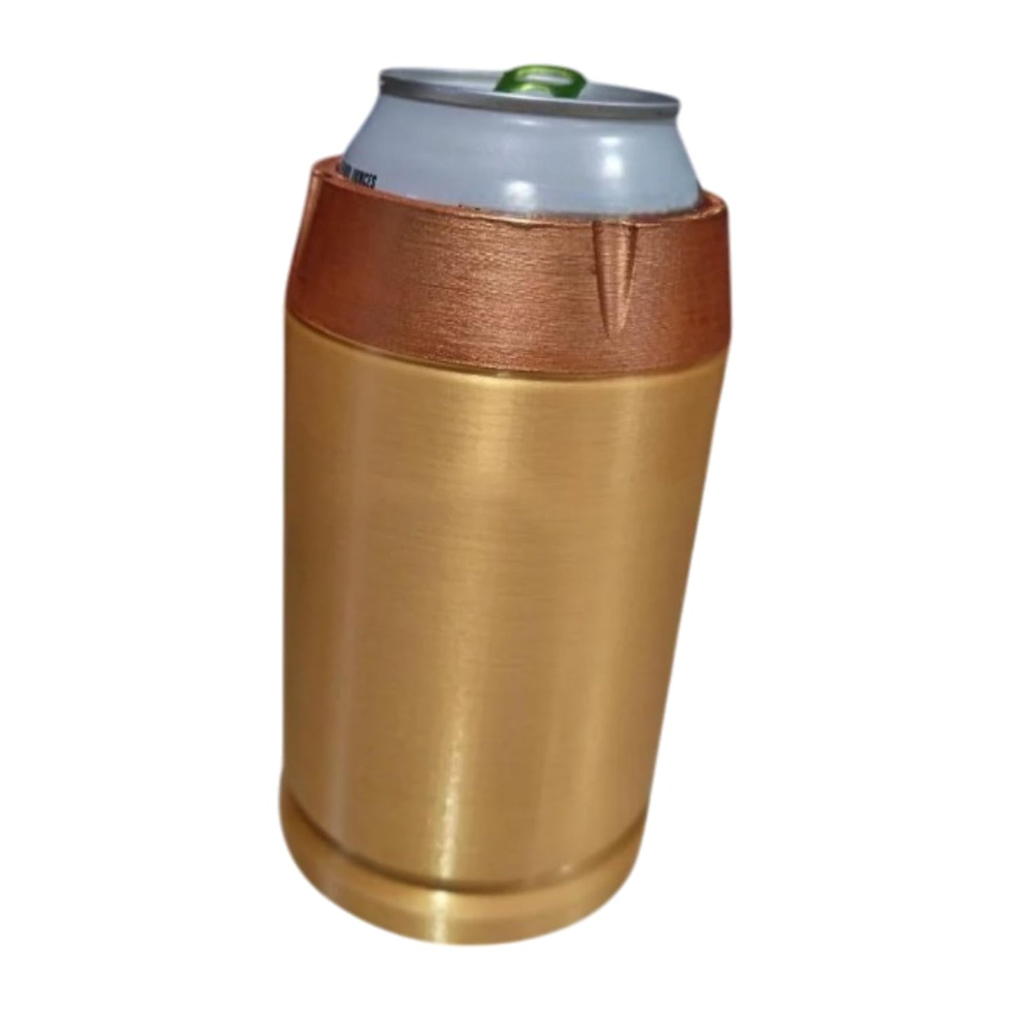 9mm Hollow Point Can Holder – Gold & Copper Bullet-Inspired Drink Sleeve for 12oz Cans – 3D Printed in Canada