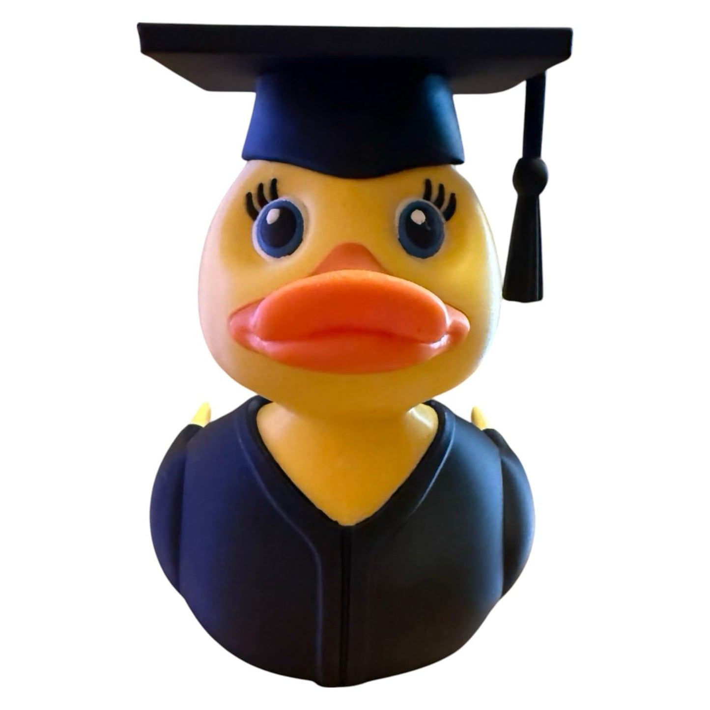 Female Graduation Duck Figurine – Grad Gift, Yellow Rubber Duck Style with Cap & Gown – Fun Graduation Desk Decor or Keepsake for Her – 3D Printed in Canada