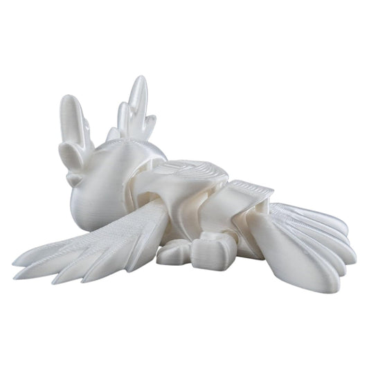 Articulated Swooper Owl Figurine – Poseable Antlered Owl Fidget Sculpture for Desk or Shelf Display – 3D Printed in Canada