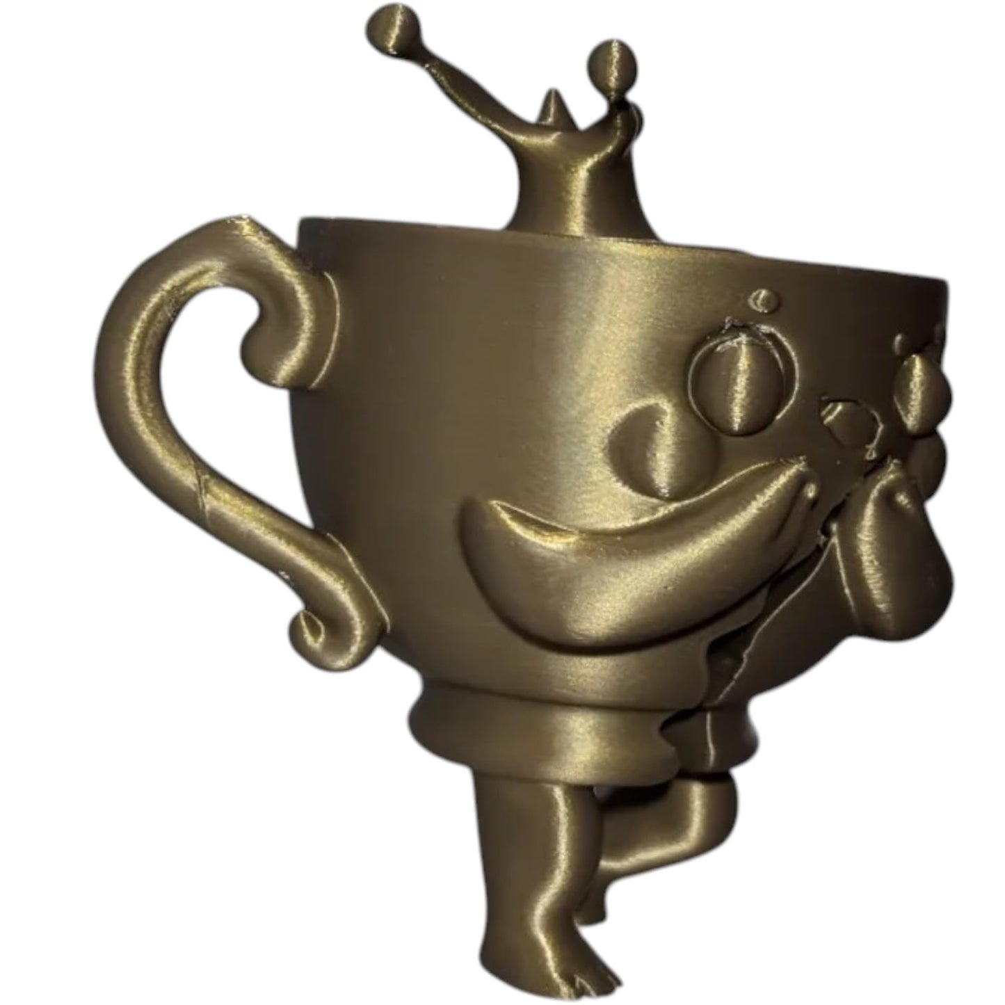 Perk Up Pal Coffee Cup Figurine – Whimsical Walking Mug with Arms and Legs – 3D Printed in Canada