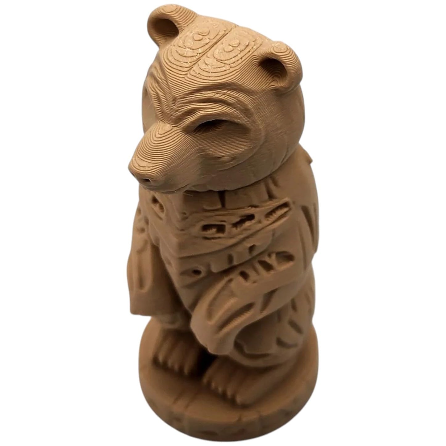 Wood Carved-Style Bear Totem Figurine – 3D Printed Tribal-Inspired Animal Sculpture for Nature Decor, Symbolic Displays & Rustic Shelves – 3D Printed in Canada