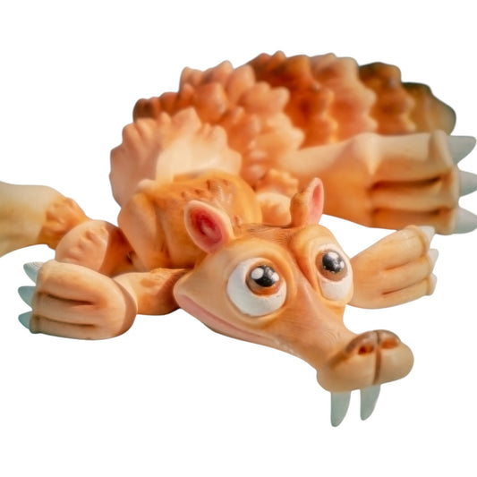 Sabertooth Squirrel Figurine with Acorn – Hinged Tail & Expressive Eyes – Print-in-Place Collectible Desk Toy – No Supports Needed – 3D Printed in Canada