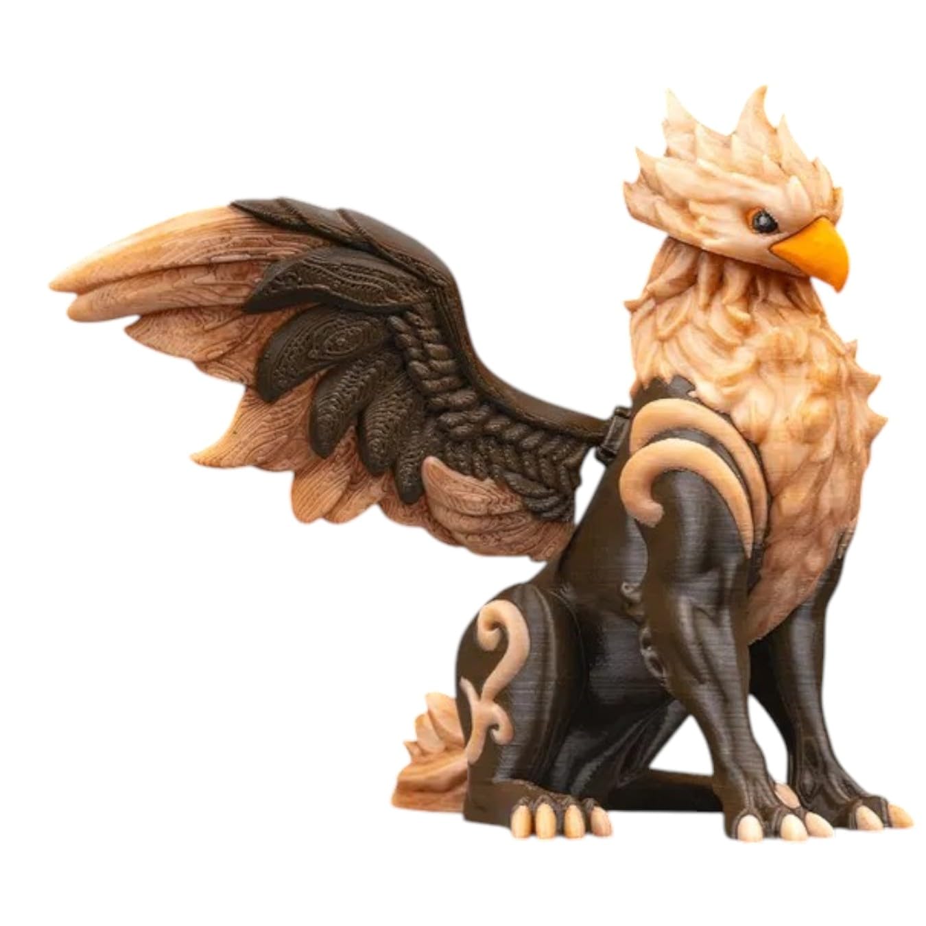 Tempest The Sky Griffin Figurine – Eternal Guardians – Bronze and Black Mythical Griffin Statue for Desk or Shelf – Fantasy Eagle-Lion Hybrid Collectible – 3D Printed in Canada