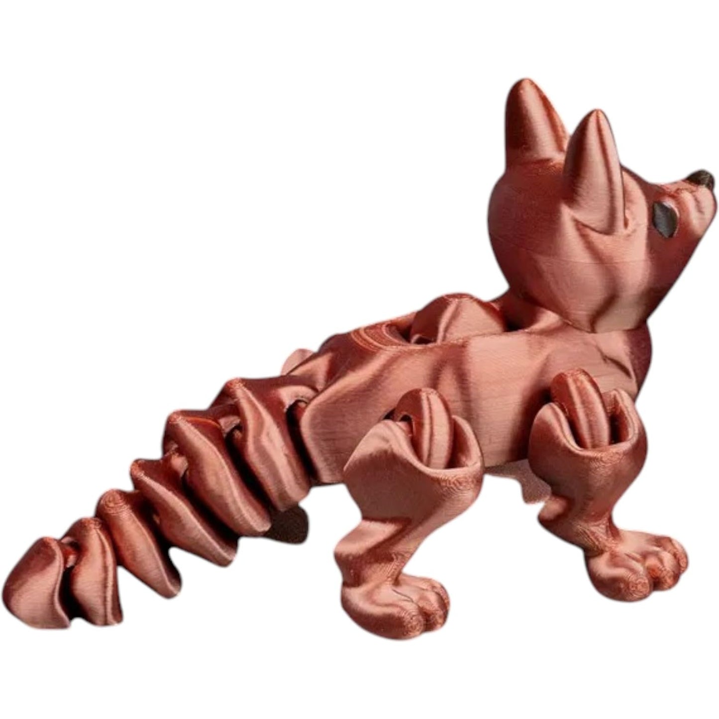 Articulated Fox Fidget Toy – Flexible Fox Figure with Wiggly Body and Press-Activated Motion – Collectible Desk Pet for Teens and Adults – 3D Printed in Canada