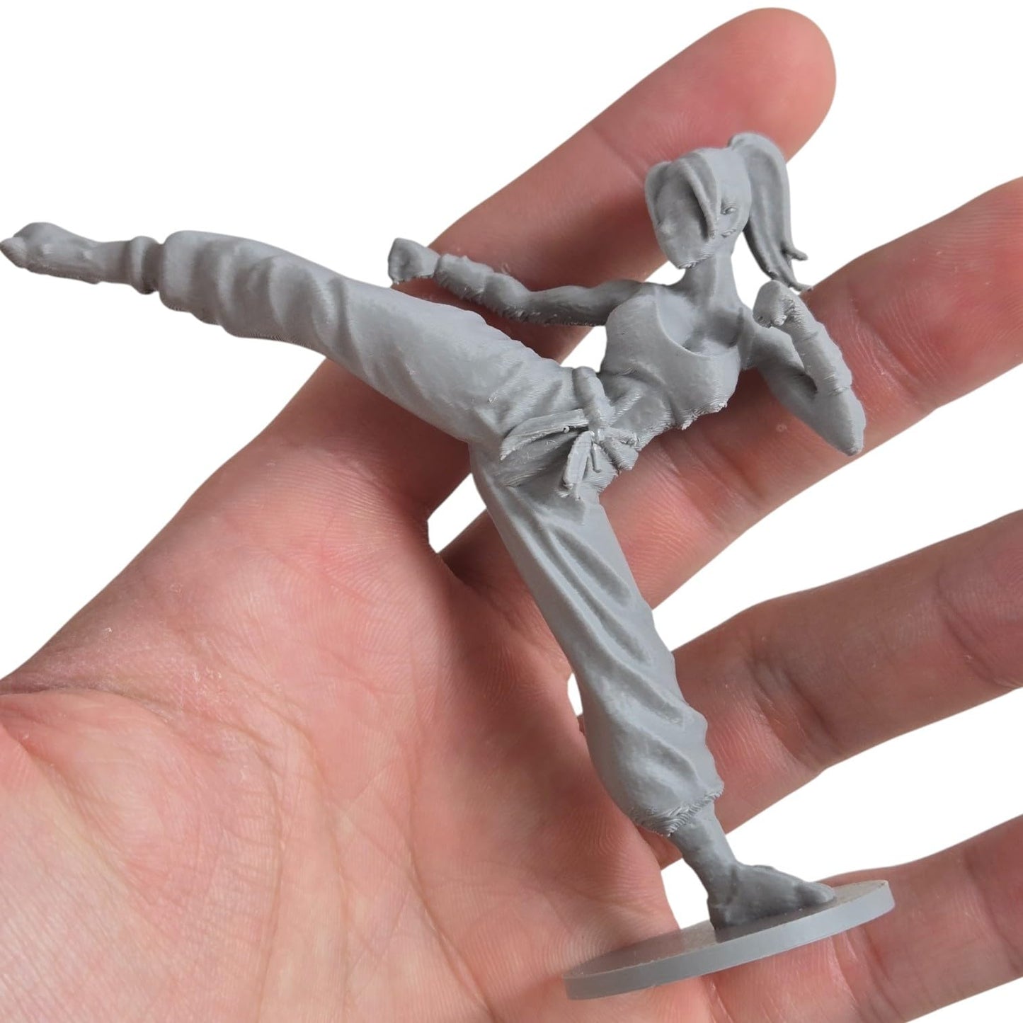 Female Kickboxer Figurine – Dynamic Martial Arts Sculpture for Collectors, Dioramas, and Desk Displays – 3D Printed in Canada