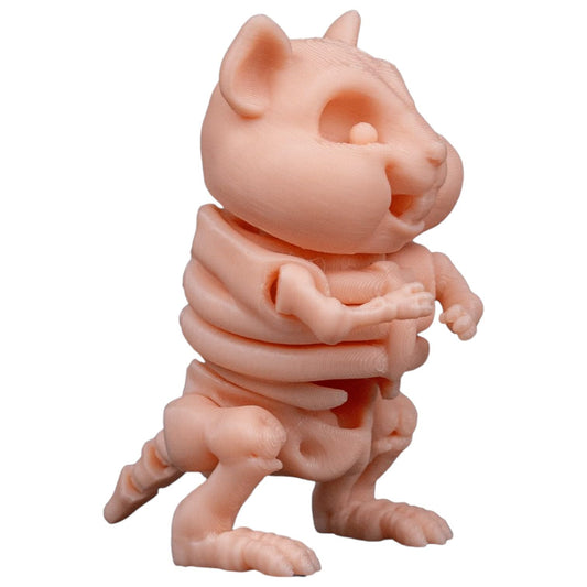 Skeleton Hamster Figurine – Creepy Cute Rodent Skeleton with Articulated Limbs for Teens & Adults – Halloween Collectible & Fidget Toy – 3D Printed in Canada