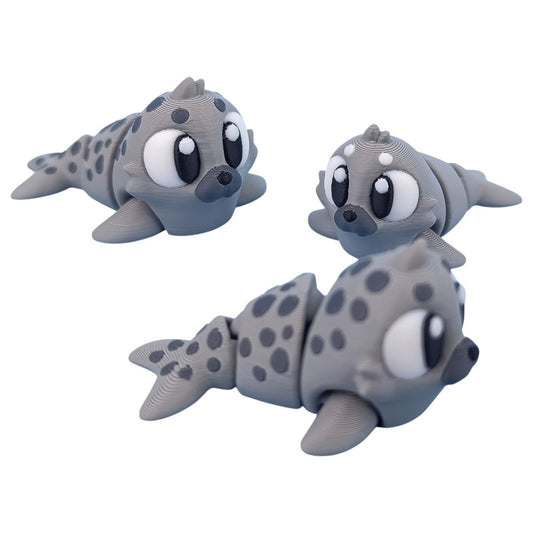 5-Pack Mini Seal Figurines – Articulated Desk Pet Ocean Animals, Collectible Pocket Seals, Fidget Toys for Teens & Adults – 2 Inch Poseable Figures – 3D Printed in Canada