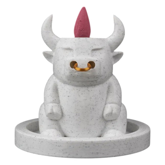 Bull Dozer Backflow Burner – Cute Bull Cone Incense Holder with Nose Ring for Aromatherapy, Desk Décor, and Relaxation – Playful Smoke Flow Design – 3D Printed in Canada