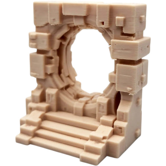 Arcane Gate Miniature – Blocky Sci-Fi Ringway Terrain with Geometric Detailing for TTRPG, Dioramas & Fantasy Wargames – 3D Printed in Canada