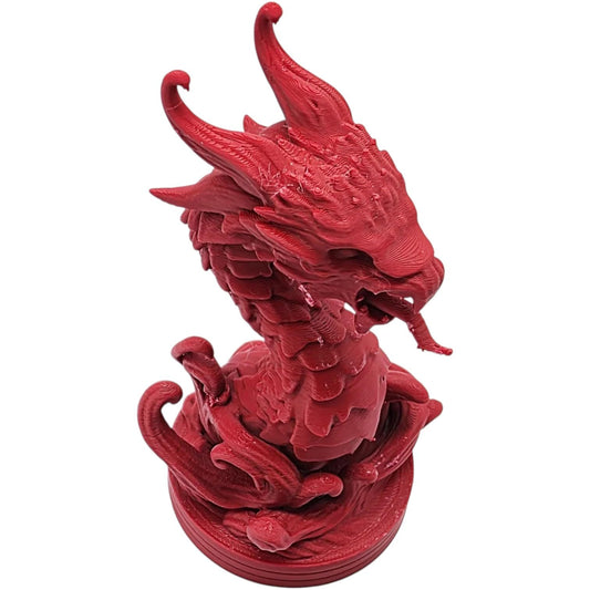 Lava Dragon Figurine – Serpentine Fire Dragon Boss Miniature for Tabletop RPGs – Paintable Display Sculpture – 3D Printed in Canada