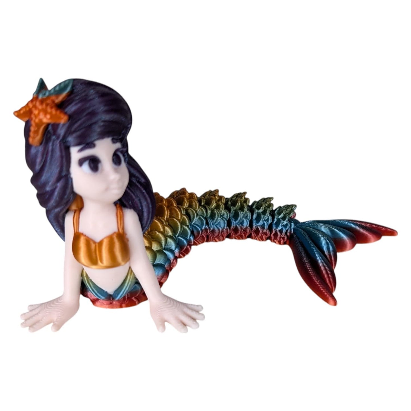 Articulated Mermaid Figurine – Stress Relief Desk Toy – 3D Printed Collectible for Teens & Adults – 3D Printed in Canada
