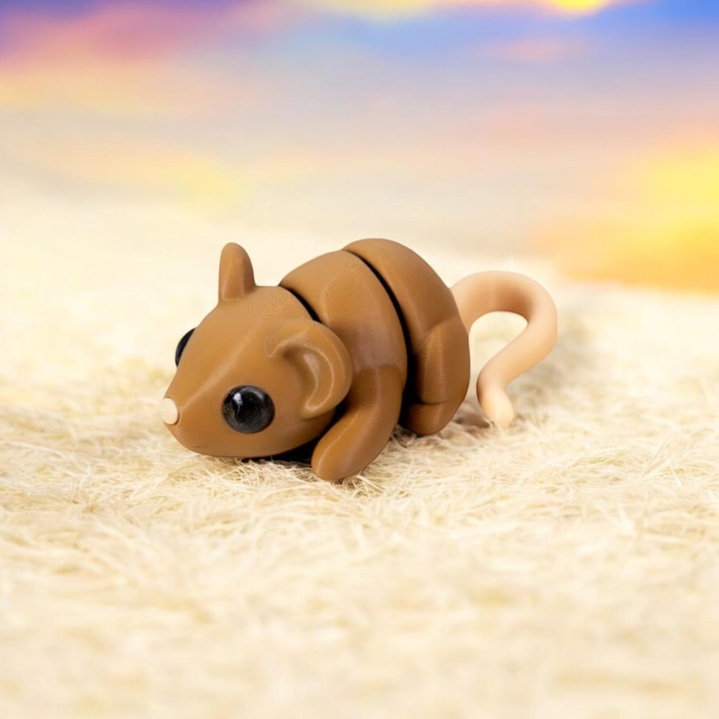 Mini Baby Mouse Figurines – Set of 5 Adorable Chonky Mice with Big Eyes & Curled Tails – Kawaii Wigglitz Animal Decor – 3D Printed in Canada