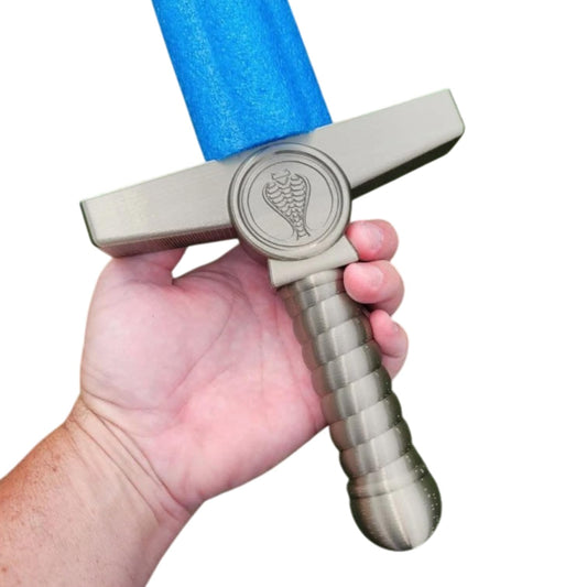 Venom Blade Pool Noodle Sword Handle – Serpent Emblem Foam Hilt with Coiled Grip & Wide Guard for Cosplay & LARP – 3D Printed in Canada