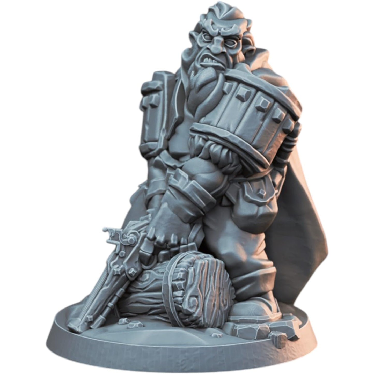 Dwarven Sharpshooter Figurine – Detailed Fantasy Marksman Miniature with Rifle, Collectible Tabletop Display Model – 3D Printed in Canada