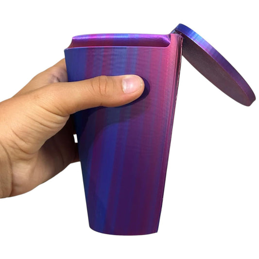 CARbage – Car Trash Bin for Cup Holders, One-Piece Print-in-Place Design with Flip Lid, Compact Auto Waste Container – 3D Printed in Canada
