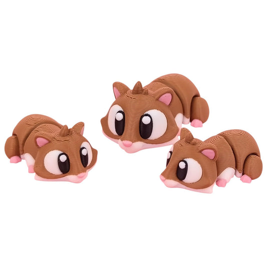 5-Pack Mini Hamster Figurines – Articulated Desk Pet Rodents, Collectible Pocket Critters, Fidget Toys for Teens & Adults – 2 Inch Poseable Animals – 3D Printed in Canada