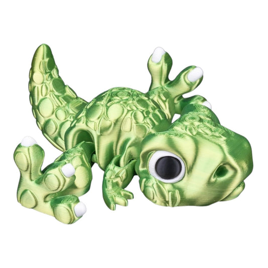 Allosaurus Articulated Dinosaur Fidget Figure – Articulated Green Dino with Big Eyes – Collectible Desk Toy for Teens & Adults – 3D Printed in Canada