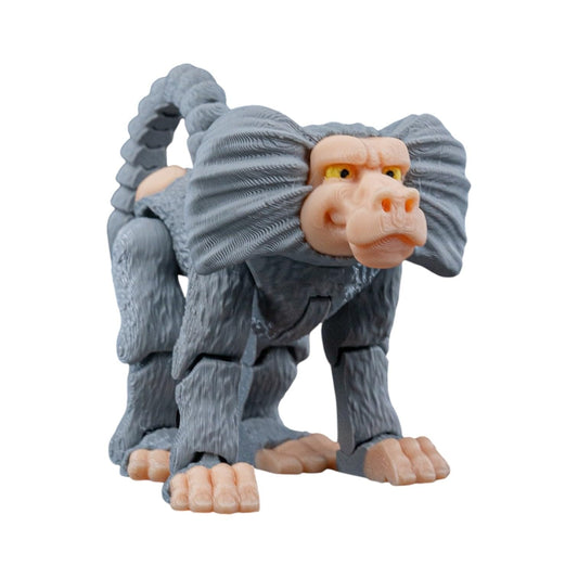 Cheeky Baboon Articulated Figurine – Funny Collectible Monkey Desk Toy for Adults & Teens – 3D Printed in Canada