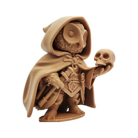 Freemason Owl Figurine – Fantasy Miniature Collectible with Skull Prop – Tabletop RPG Owl Mage Statue – Display-Ready Model for Painting & Display – 3D Printed in Canada