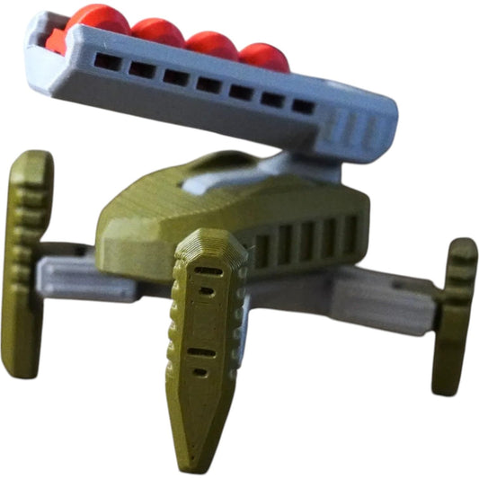 Bomb Launcher Mecha Model Kit by Kitcrafters – 13 Parts with 10 Articulated Joints – Sci-Fi Missile Bot for Desktop Display & Collectors – 3D Printed in Canada