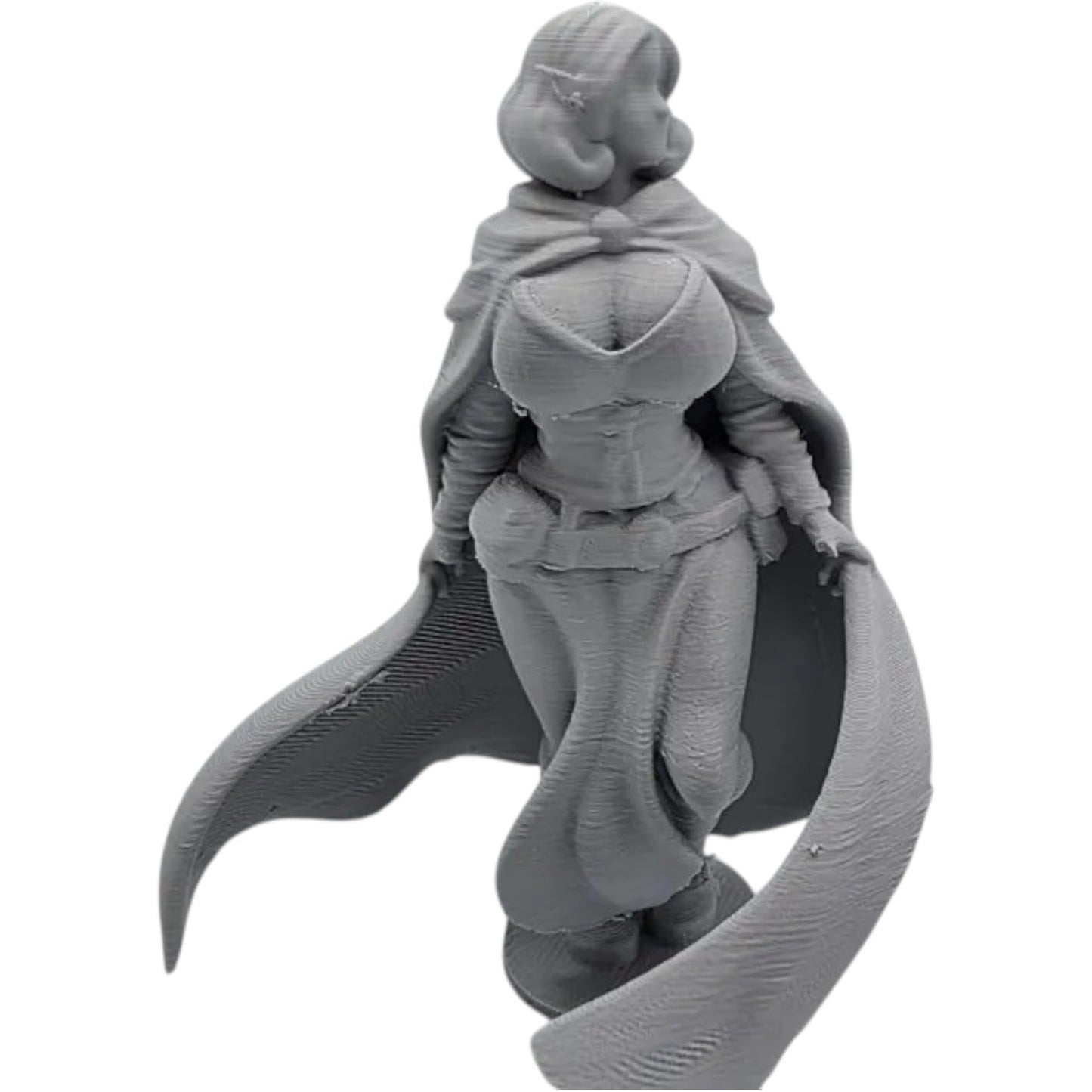 Elegant Female Priestess Figurine with Flowing Cape – Stylized Decorative Sculpture – 3D Printed in Canada