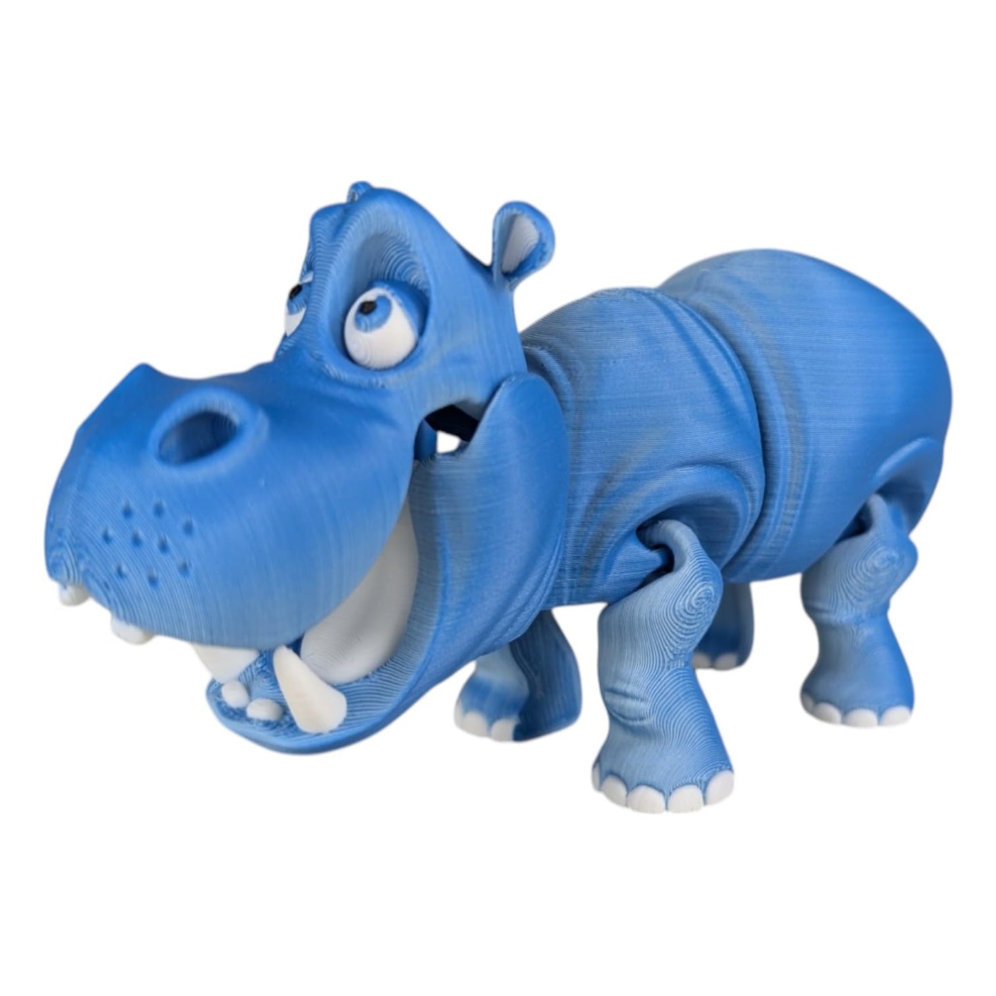 Articulated Hippo Figurine – Whimsical Desk Fidget for Teens & Adults – Stress Relief & Collectible – 3D Printed in Canada