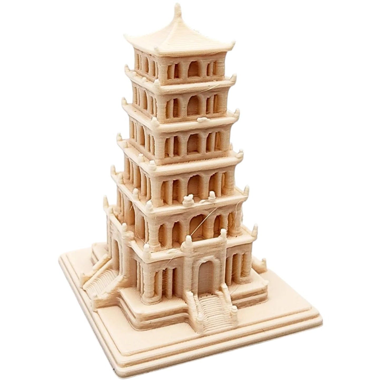 6-Story Tower Miniature – Multi-Level Pagoda-Style Fantasy Building for RPG, Dioramas, or Tabletop Terrain – Support-Free Print – 3D Printed in Canada