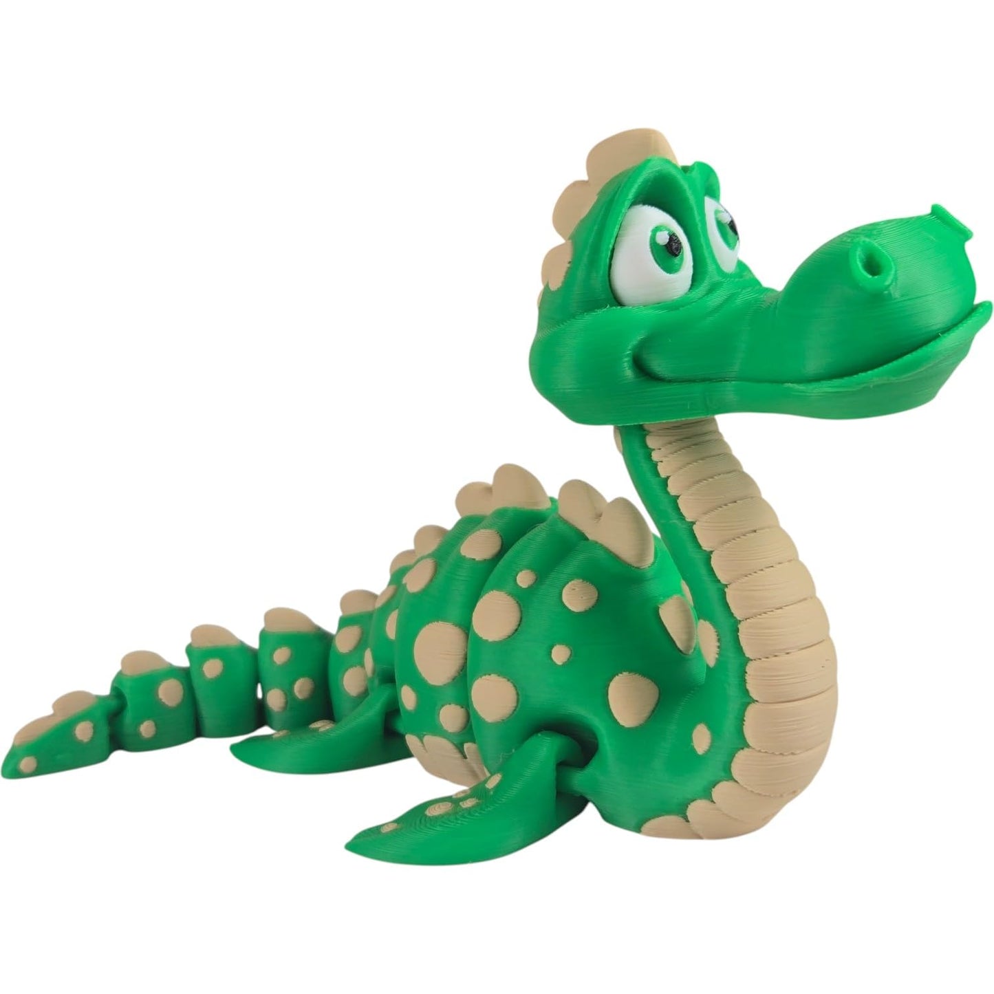 Articulated Loch Ness Monster Fidget Figure – Flexible Desk Toy, Collectible Dino-Inspired Creature, Bold Multicolor Design for Display or Play – 3D Printed in Canada