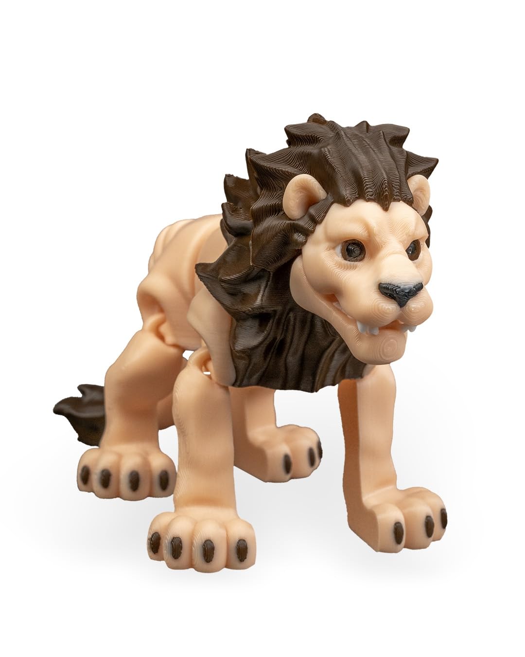 Articulated Savannah Lion Figurine – Desk Fidget for Teens & Adults – Stress Relief & Collectible – 3D Printed in Canada