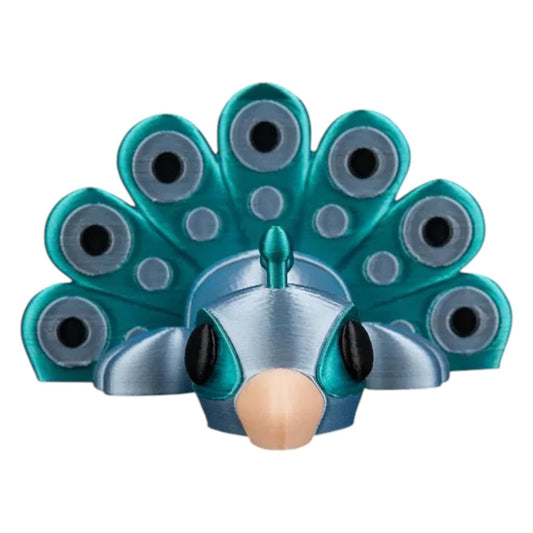 5-Pack Peacock in Field Nest – Articulated Fidget Peacock Desk Toy with Spreading Tail, Vibrant Bird Sensory Gift for Teens & Adults – 3D Printed in Canada