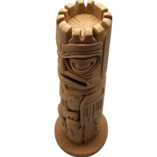 Wood Carved-Style Eagle Totem Pole Figurine – 3D Printed Indigenous-Inspired Tribal Sculpture for Shelf Decor & Symbolic Display – 3D Printed in Canada