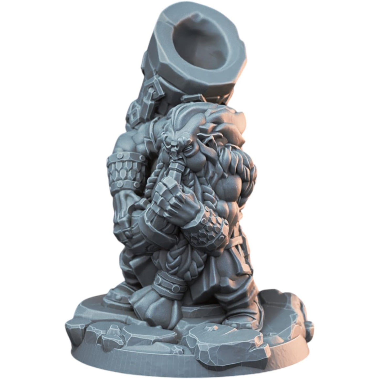 Battle-Ready Dwarf Hornblower Miniature for Fantasy Tabletop Gaming & Collectors – 3D Printed in Canada