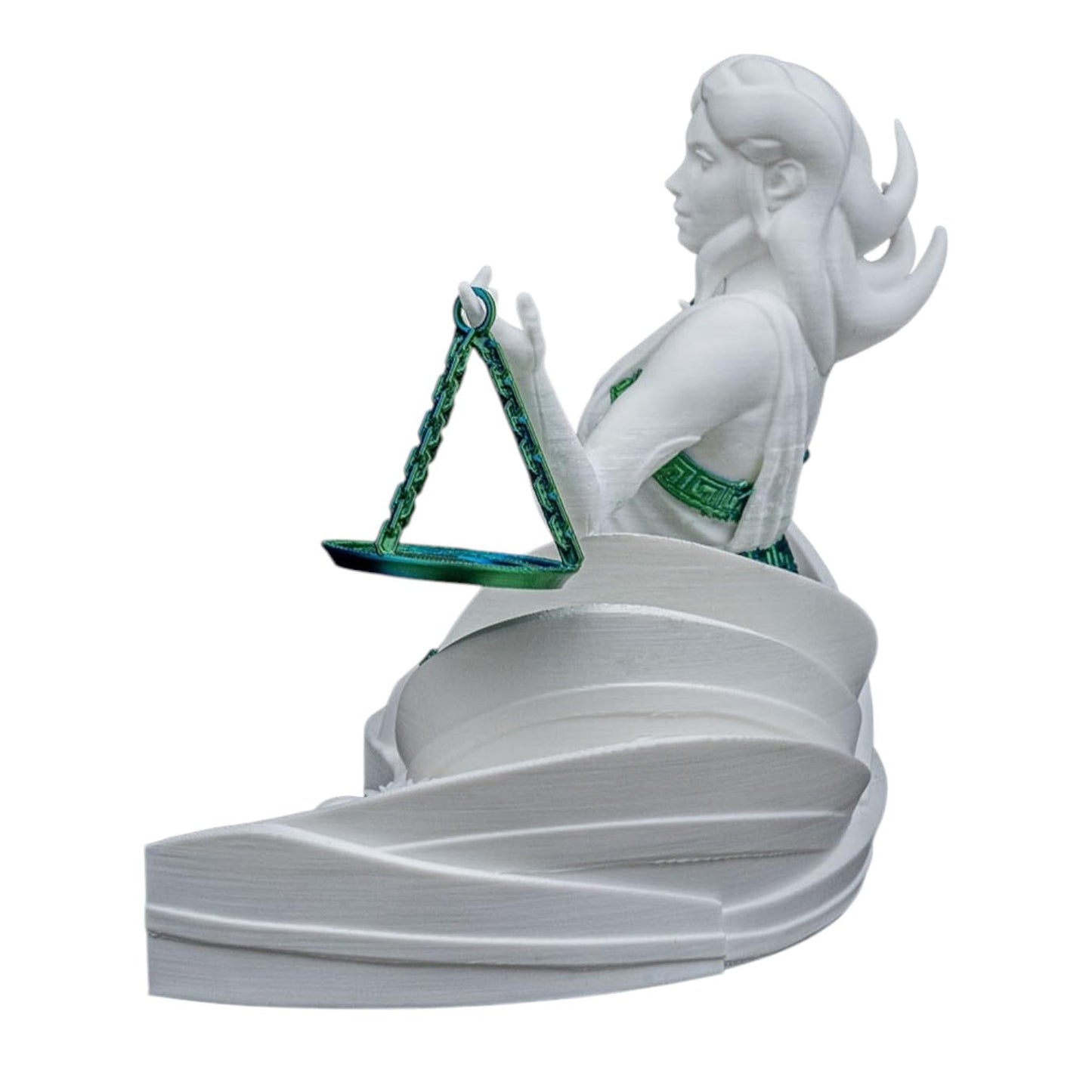 Libra Zodiac Women Figurine – Astrological Scales Decorative Sculpture for Shelf, Desk or Gift Display – 3D Printed in Canada