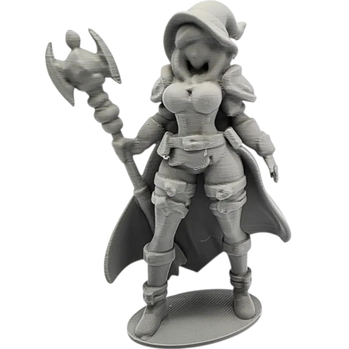Fantasy Sorceress Figurine with Staff – Arcane Mage Bust for RPG Display & Collector Shelves – 3D Printed in Canada