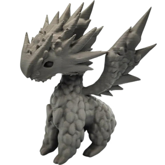 Thunder Dragon Figurine – Elemental Lightning Creature with Spiked Wings & Textured Body – Fantasy Collectible Display – 3D Printed in Canada