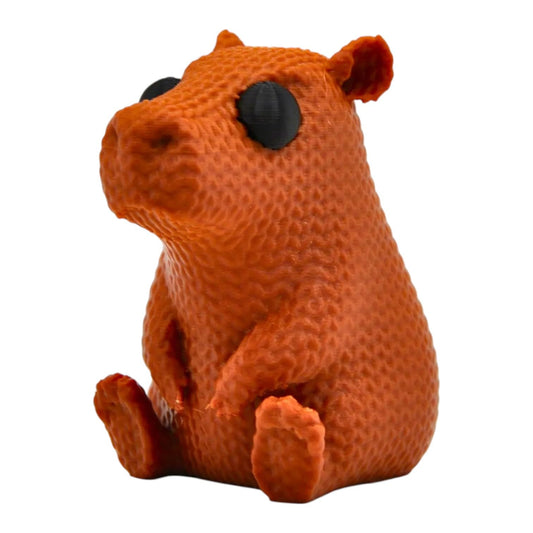 Knitted Capybara Figurine – Cozy Textured Desk Buddy & Shelf Decor Inspired by Internet’s Chillest Animal – 3D Printed in Canada