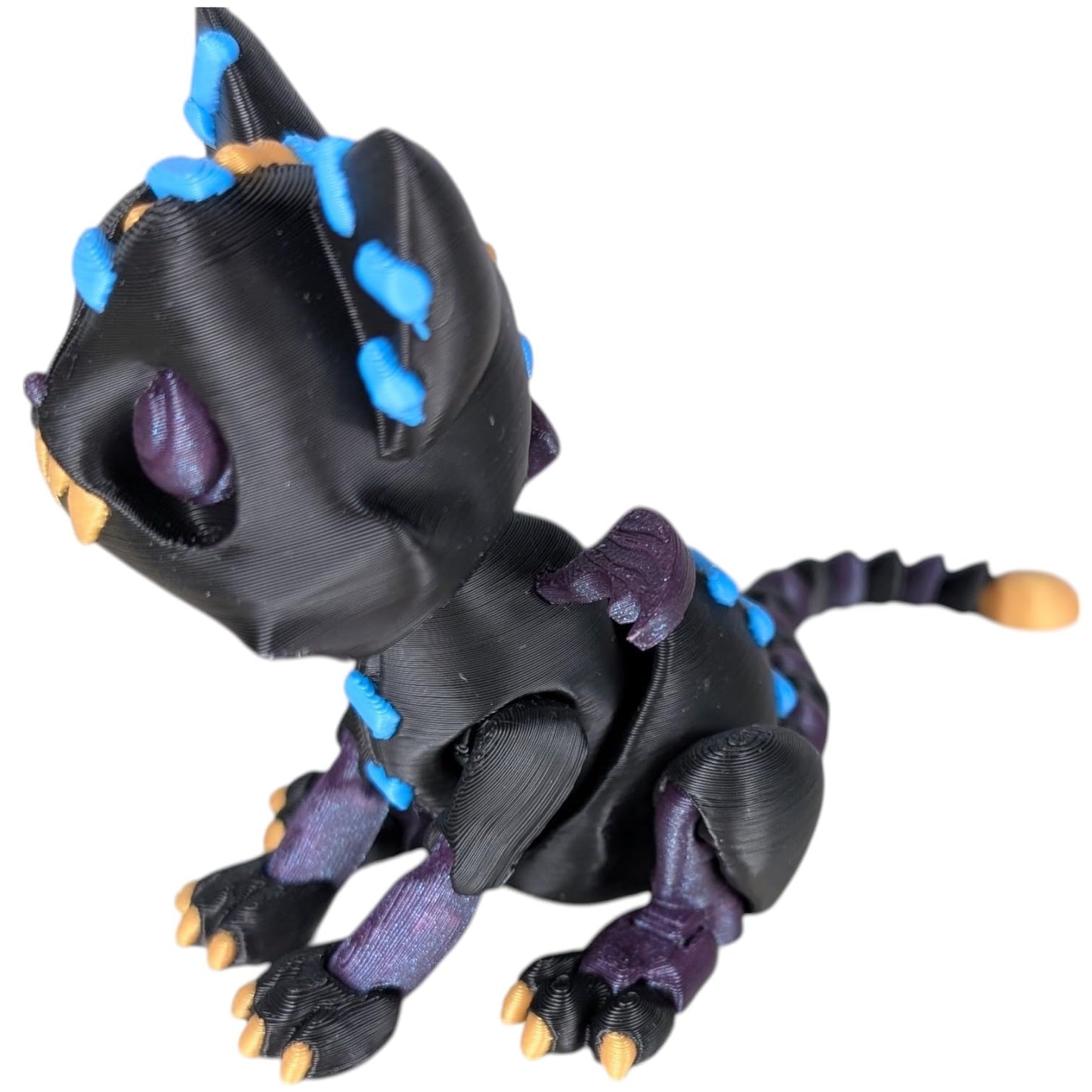 Articulated Spooky Cat Figurine – Halloween-Inspired Unique Collectible – Gothic Cat Desk Toy for Teens & Adults – 3D Printed in Canada