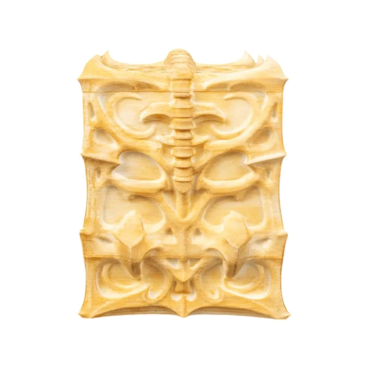 The Ossuary Deck Box – Bone Carving Style Trading Card Storage Case – Fits 100+ Standard & Sleeved Cards – Durable & Decorative Card Holder for Fantasy & Battle Decks – 3D Printed in Canada