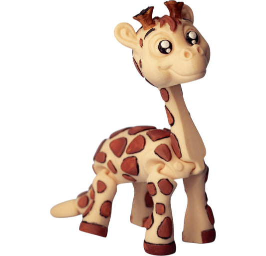 Adorable Articulated Baby Giraffe Figurine – Cute Collectible Animal Model for Teens & Adults – Flexible Fidget Toy Decor – 3D Printed in Canada