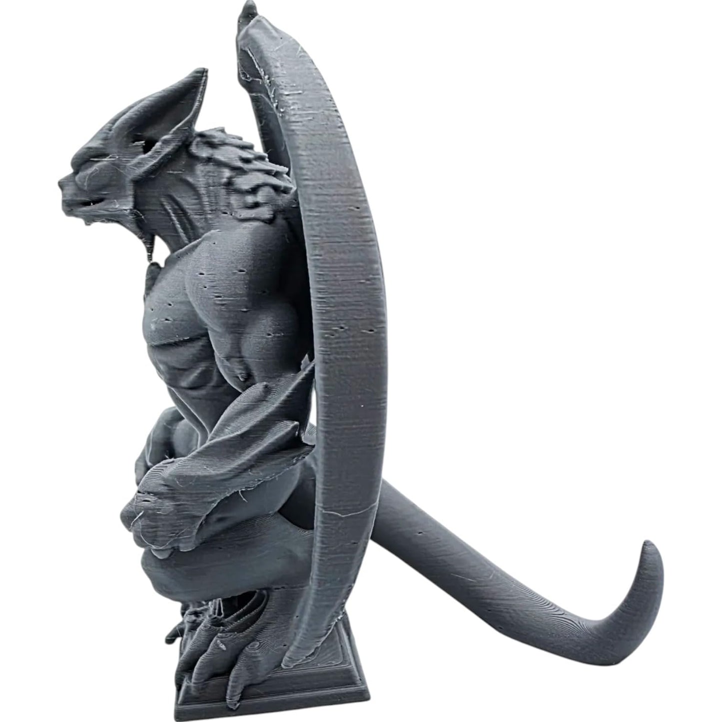 Stone Guardian Gargoyle Statue – Gothic Demon Figurine for Shelf or Desk Display, Fantasy Creature Home Decor, Menacing Winged Sculpture – 3D Printed in Canada