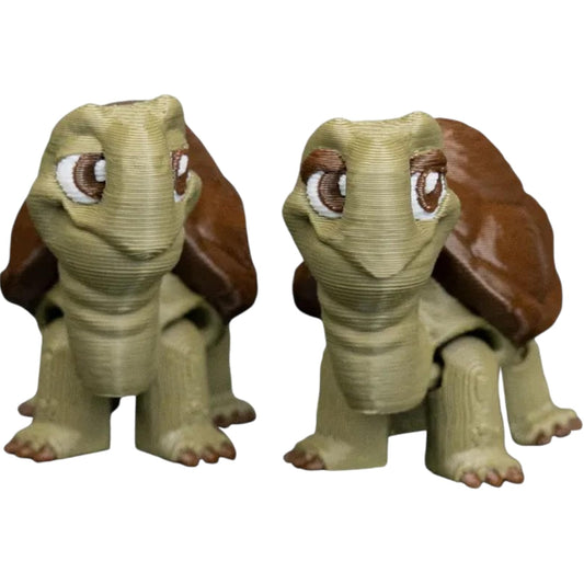 Adorable Tortoise Figurine Pair – Articulated Turtle Models for Desk, Shelf, or Collectible Display – Turtle Decor and Fidget Gift for Teens & Adults – 3D Printed in Canada