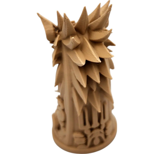 Viking Wolf Totem Figurine – Norse-Inspired Woodland Decor with Nordic Runes and Carved Details – 3D Printed in Canada