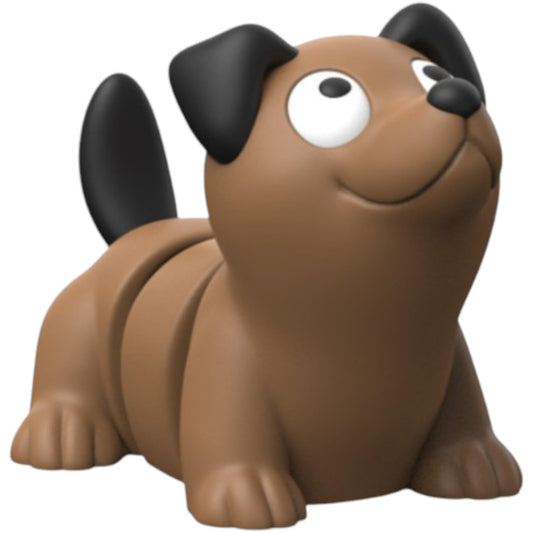 Wiggly Dog Figurine – Poseable Puppy Desk Toy with Movable Body for Collectors, Fidgeting, or Shelf Display – Cute Brown Dog Statue – 3D Printed in Canada