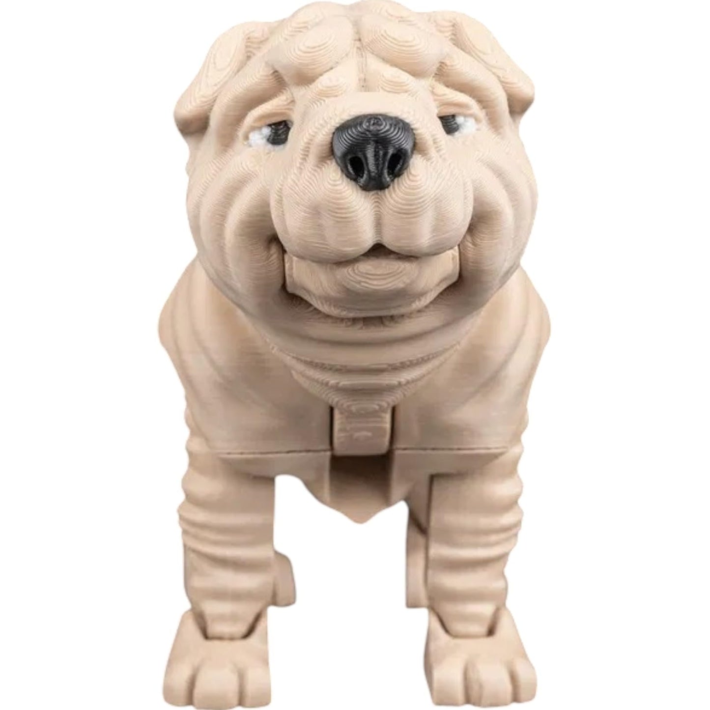 Louis The Shar Pei Dog Figurine – Articulated, Poseable Shar-Pei Statue for Desk or Shelf – Wrinkly Puppy Fidget Collectible for Dog Lovers – 3D Printed in Canada